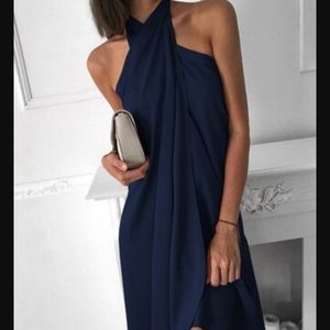 Navy Wrap Dress